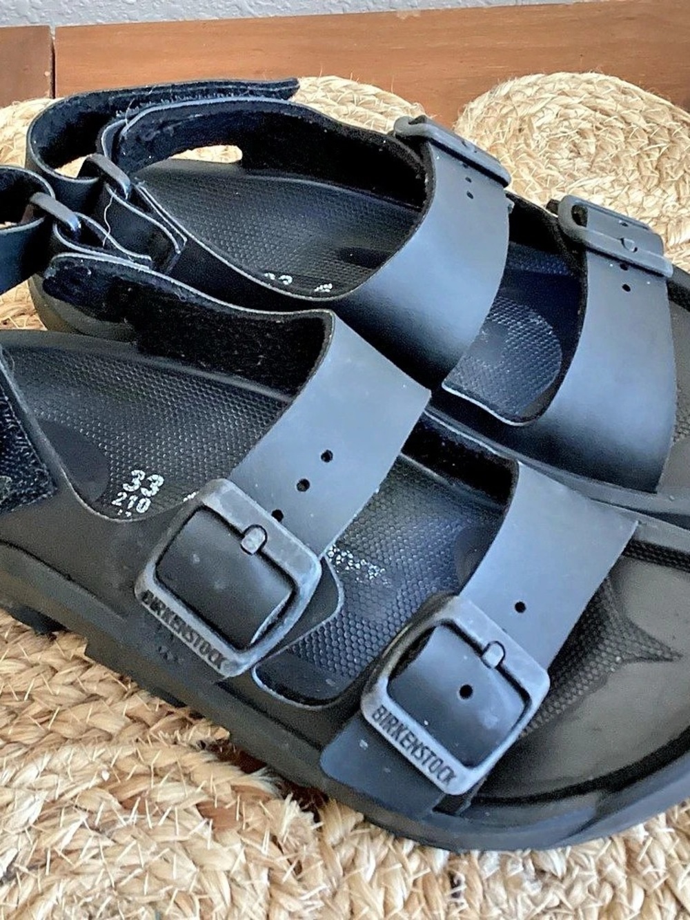 Birkenstock Boys Milano Kids EVA Black Sandals EU 33 Size 2